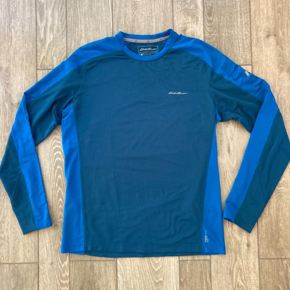 Eddie Bauer Men's Two-Tone Blue Long Sleeve Tee